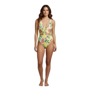 NWT Bebe Floral Cutout One-Piece Swimsuit